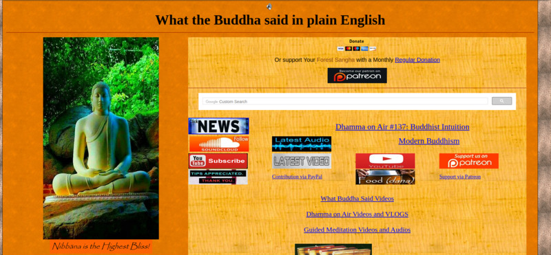 Screenshot of original what-buddha-said.net